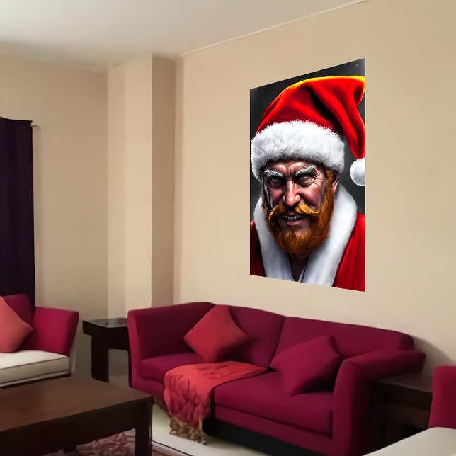Jultomten med brunskägg | AI Art Poster (Skapare uppladdad)
