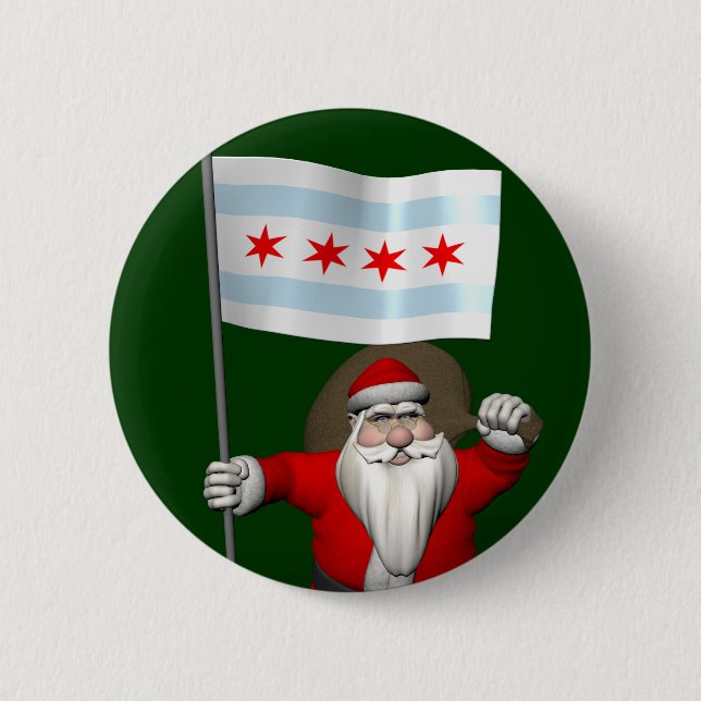 Jultomten med Chicagogik Knapp (Framsida)