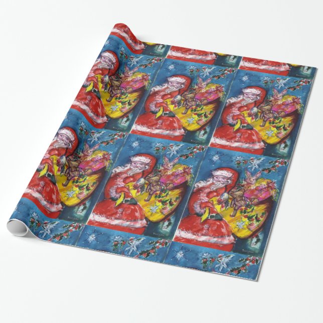 JULTOMTEN MED CHRISTMAS GIFT SACK PRESENTPAPPER (Utrullad)