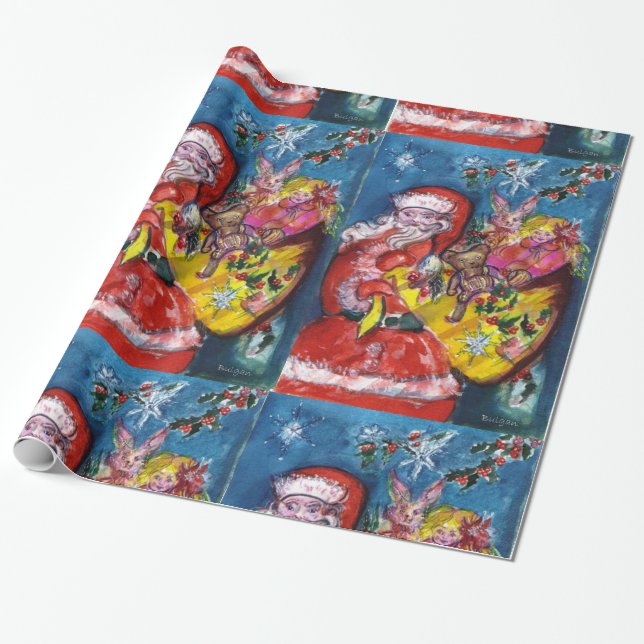 JULTOMTEN MED CHRISTMAS GIFT SACK PRESENTPAPPER (Utrullad)