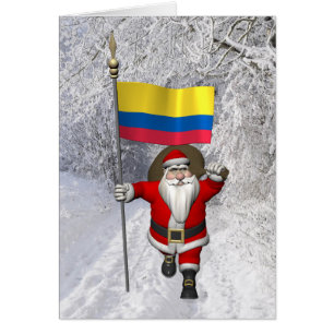 Jultomten med Colombias inträde Hälsningskort