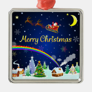 Jultomten med Crescent Måne Julgransprydnad Metall