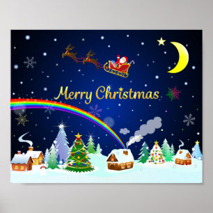 Jultomten med Crescent Måne Poster