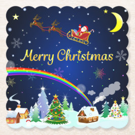 Jultomten med Crescent Måne Underlägg Papper