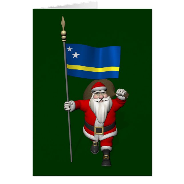 Jultomten med Curaçaos utseende Hälsningskort (Framsidan)