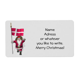 Jultomten med Danmark Dannebrog Fraktsedel