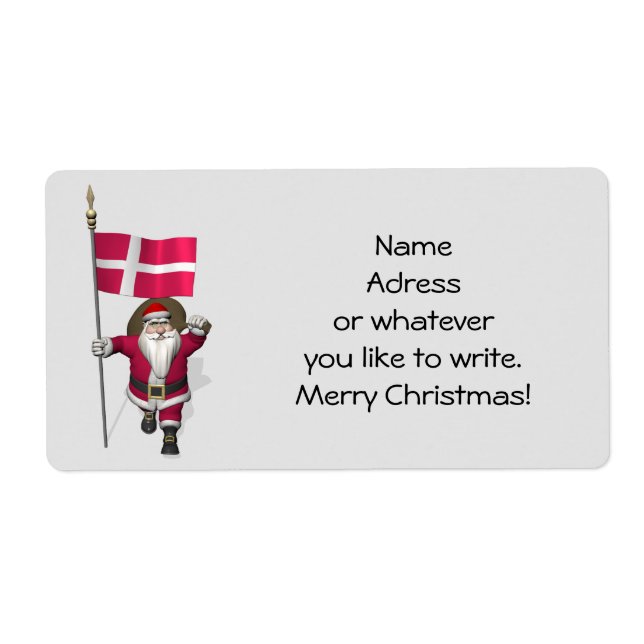 Jultomten med Danmark Dannebrog Fraktsedel (Framsidan)