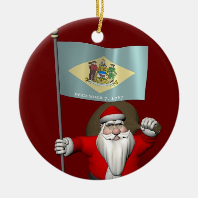 Jultomten med Delaware-möjlighet Julgransprydnad Keramik (Framsidan)