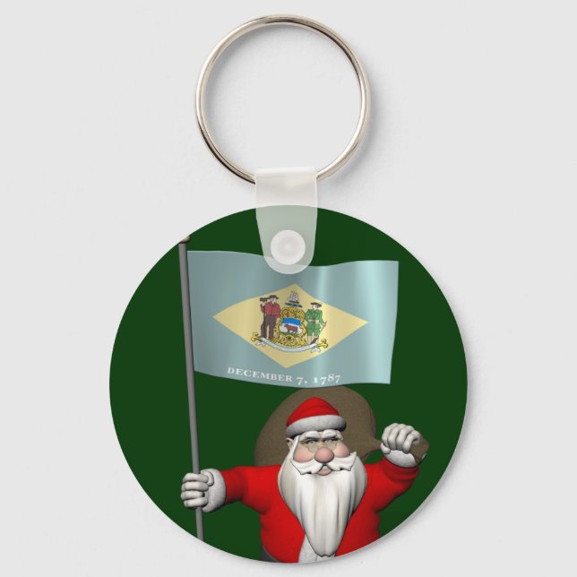 Jultomten med Delaware-möjlighet Nyckelring (Framsida)
