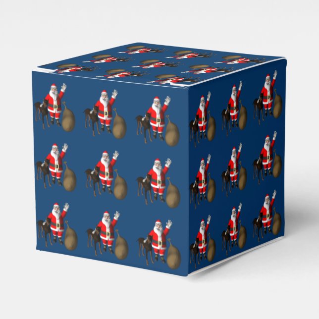 Jultomten med Doberman Pinscher Presentaskar (Framsidan Sidan)