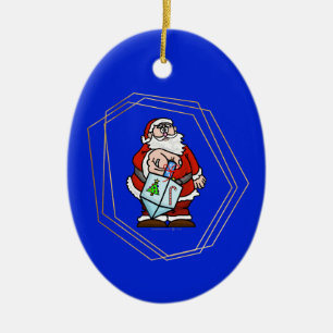 jultomten med Dreidel Chrismukkah Ornament