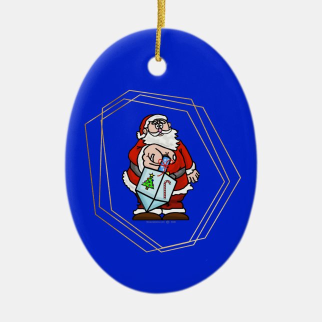 Jultomten med Dreidel Chrismukkah Ornament (Framsidan)