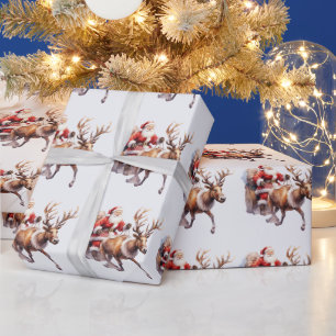 Jultomten med en renare som drar i sömnen presentpapper