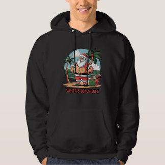 Jultomten med en Twist-Beach-dag Hoodie