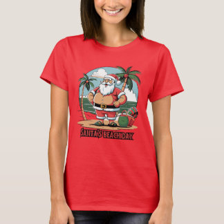 Jultomten med en Twist-Beach-dag T Shirt