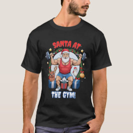 Jultomten med en Twist-Gym Santa Helgdag humor T Shirt