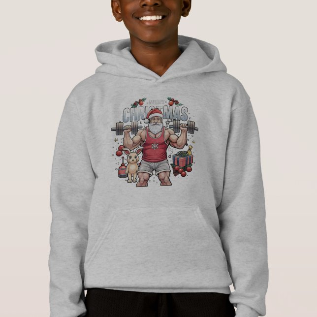 Jultomten med en Twist-Helgdag - Gym Santa T Shirt (Framsida)