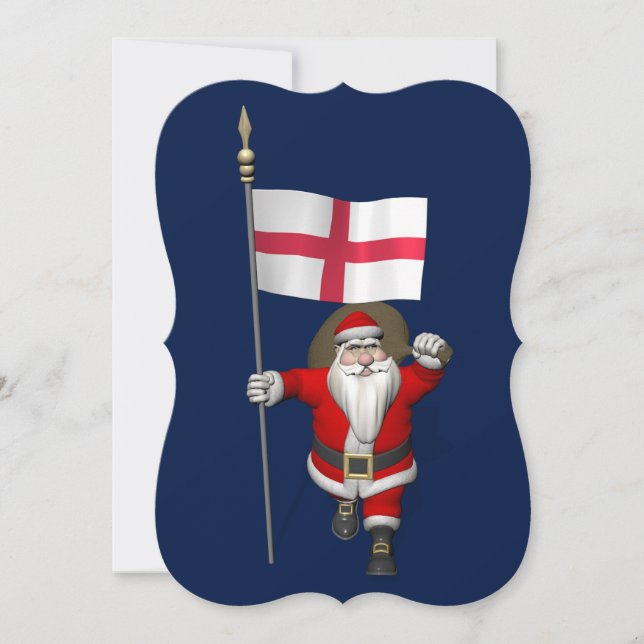 Jultomten med Englands inträde Julkort (Framsida)