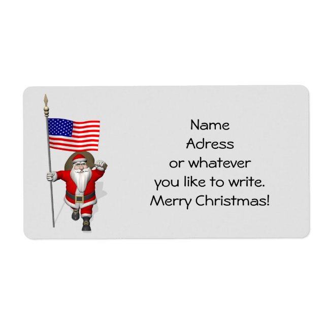 Jultomten med ensignen av USA Fraktsedel (Framsidan)