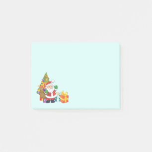 Jultomten med ett skikt av gåvor post-it block