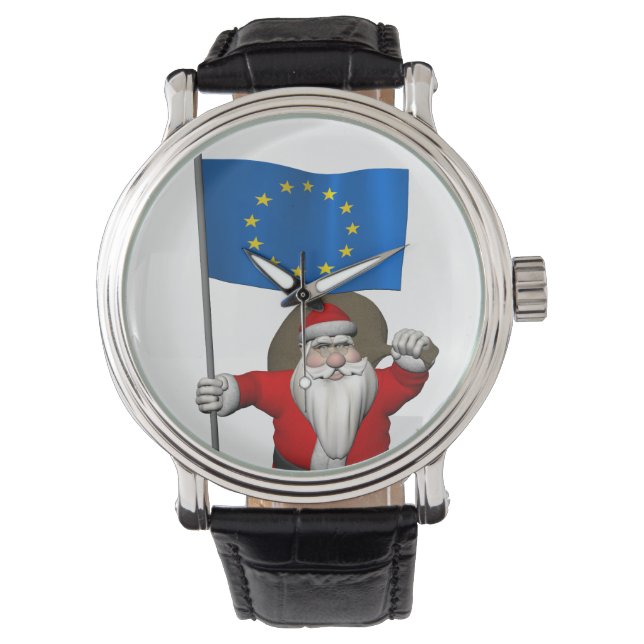 Jultomten med EU:s anslutning Armbandsur (Framsida)