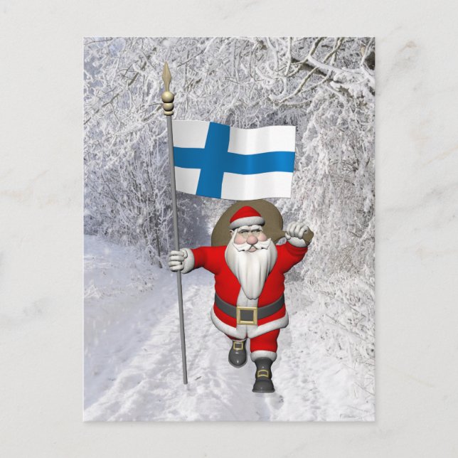 Jultomten med Finlands inträde Helg Vykort (Framsida)