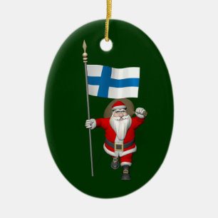 jultomten med Finlands inträde Julgransprydnad Keramik