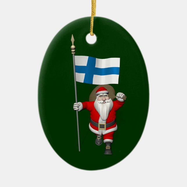 Jultomten med Finlands inträde Julgransprydnad Keramik (Framsidan)