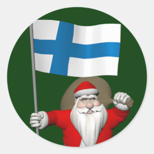 Jultomten med Finlands inträde Runt Klistermärke