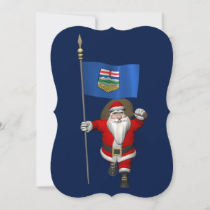 Jultomten med Flagga Alberta Julkort