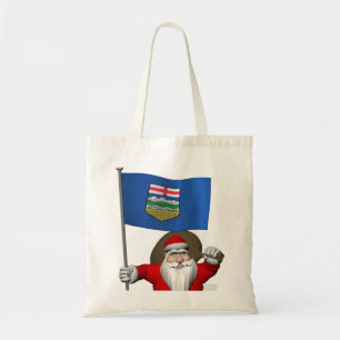 Jultomten med Flagga av Alberta CDN Tygkasse