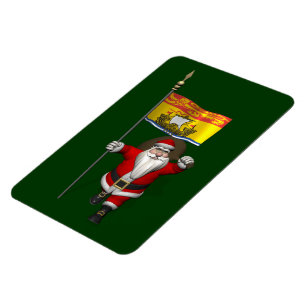 Jultomten med Flagga av CDN i New Brunswick Magnet