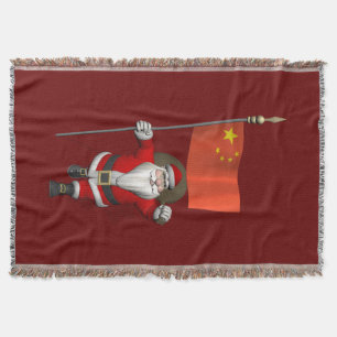Jultomten med Flagga av China Filt