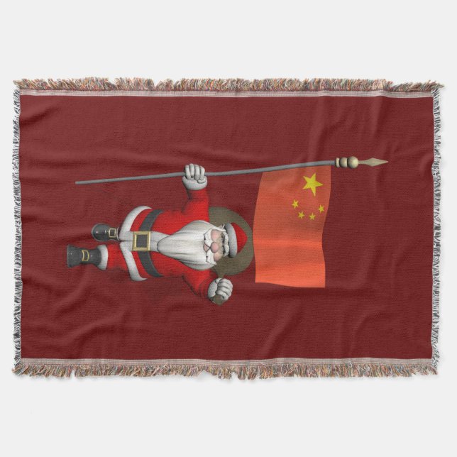 Jultomten med Flagga av China Filt (Framsidan)