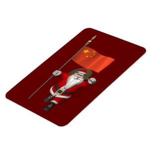 Jultomten med Flagga av China Magnet