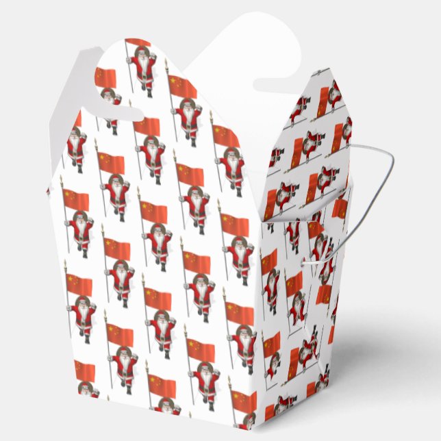 Jultomten med Flagga av China Presentaskar (Öppnad)