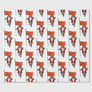 jultomten med Flagga av China Presentpapper