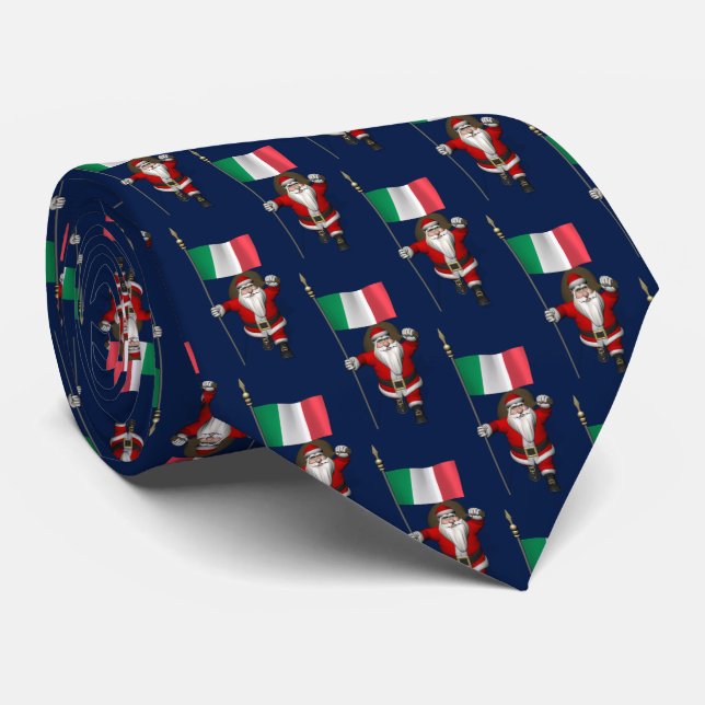 Jultomten med Flagga av Italien Slips (Rullad)