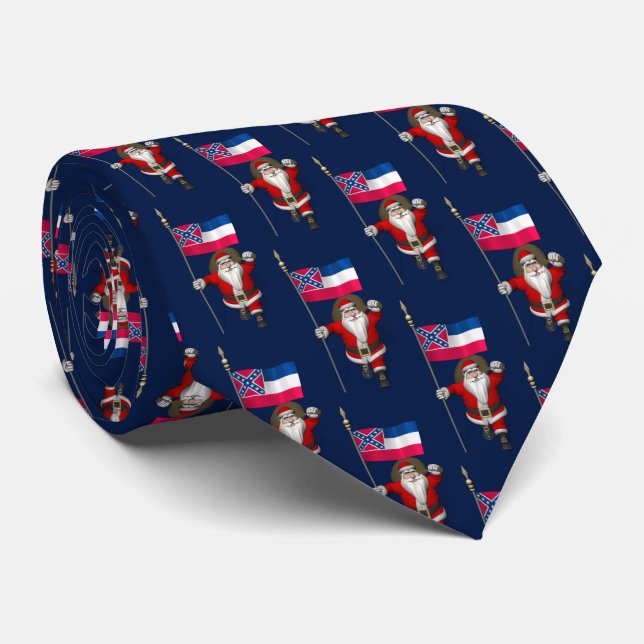 Jultomten med Flagga av Mississippi Slips (Rullad)