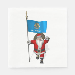 Jultomten med Flagga av Oklahoma Pappersservett