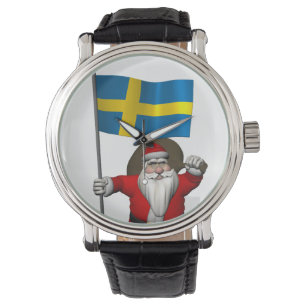 Jultomten med Flagga av Sverige Armbandsur