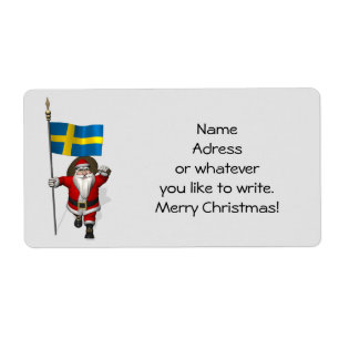 Jultomten med Flagga av Sverige Fraktsedel