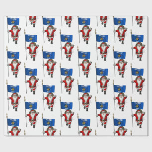 jultomten med Flagga av Wisconsin Presentpapper