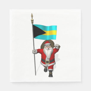Jultomten med Flagga Bahamas Pappersservett