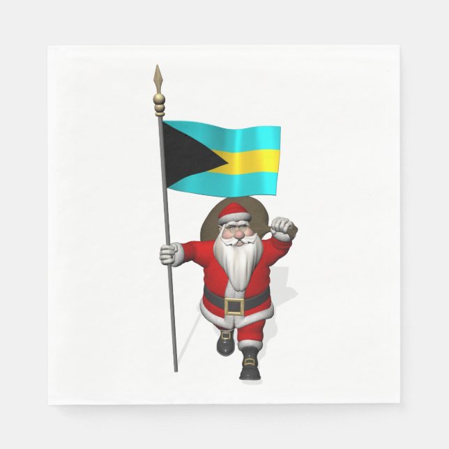 Jultomten med Flagga Bahamas Pappersservett (Framsidan)