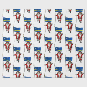 jultomten med Flagga Curacao Presentpapper