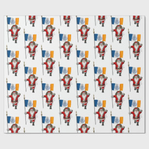 jultomten med Flagga i New York City Presentpapper