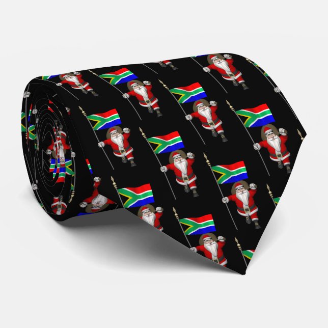 Jultomten med Flagga i södra Afrikan Slips (Rullad)