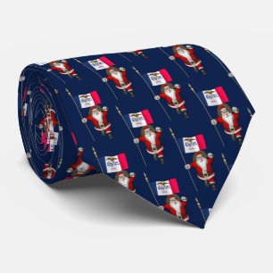 Jultomten med Flagga Iowa Slips