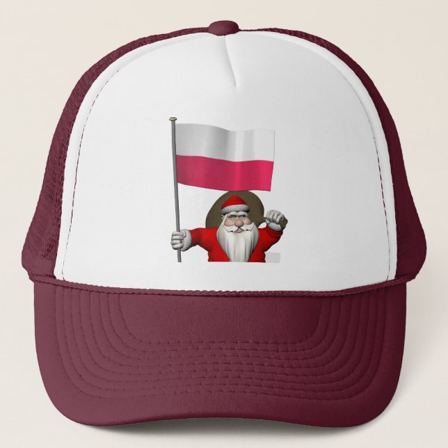 Jultomten med Flagga Polen Keps (Framsida)